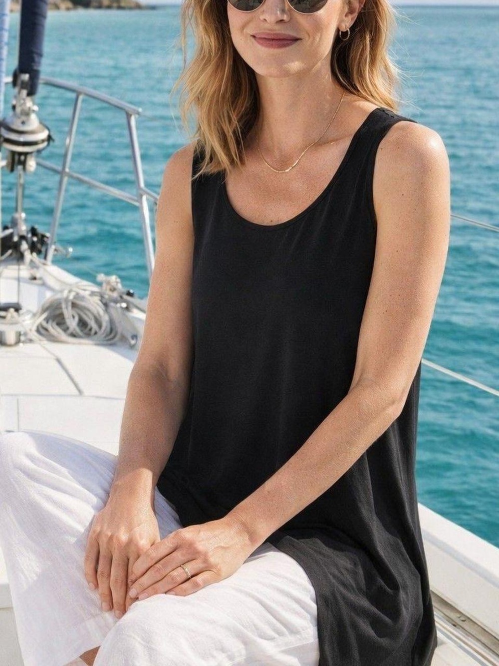 Eileen Fisher Gray long Tank Top